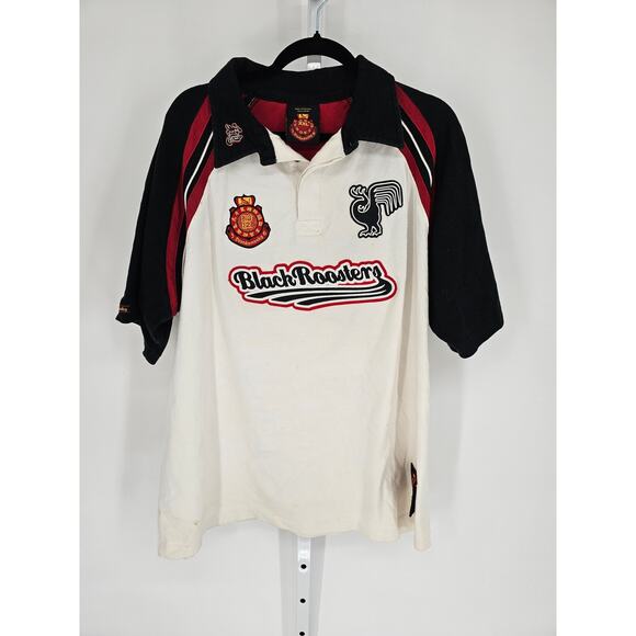 DRUNKNMUNKY DRUNKN MUNKY POLO SHIRT XXL BLACK ROOSTER Rugby Shirt - Picture 1 of 5